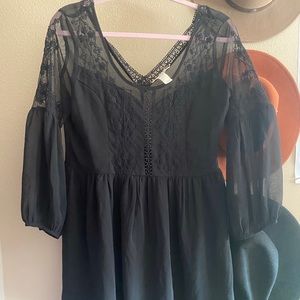 Black short bohemian dress